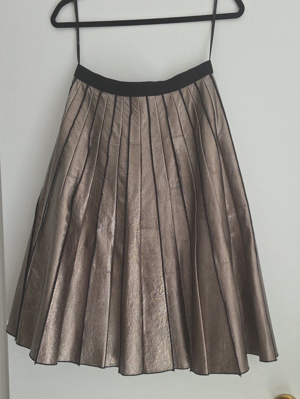 Marc Jacobs Exotic Metallic Bronze Pleated Circle Skirt ( Kangaroo)